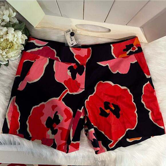 NEW The Limited Drew Fit Low Rise Watercolor Poppy Print Cotton Shorts Sz 2 NWT - Picture 10 of 15